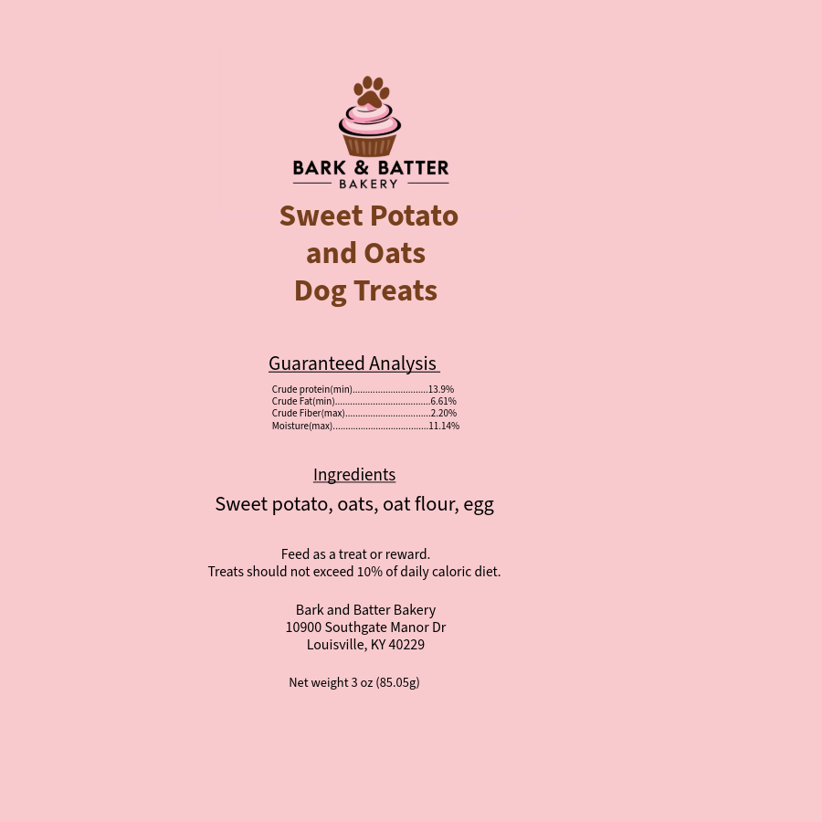 Sweet Potato and Oat Premium Dog Treats