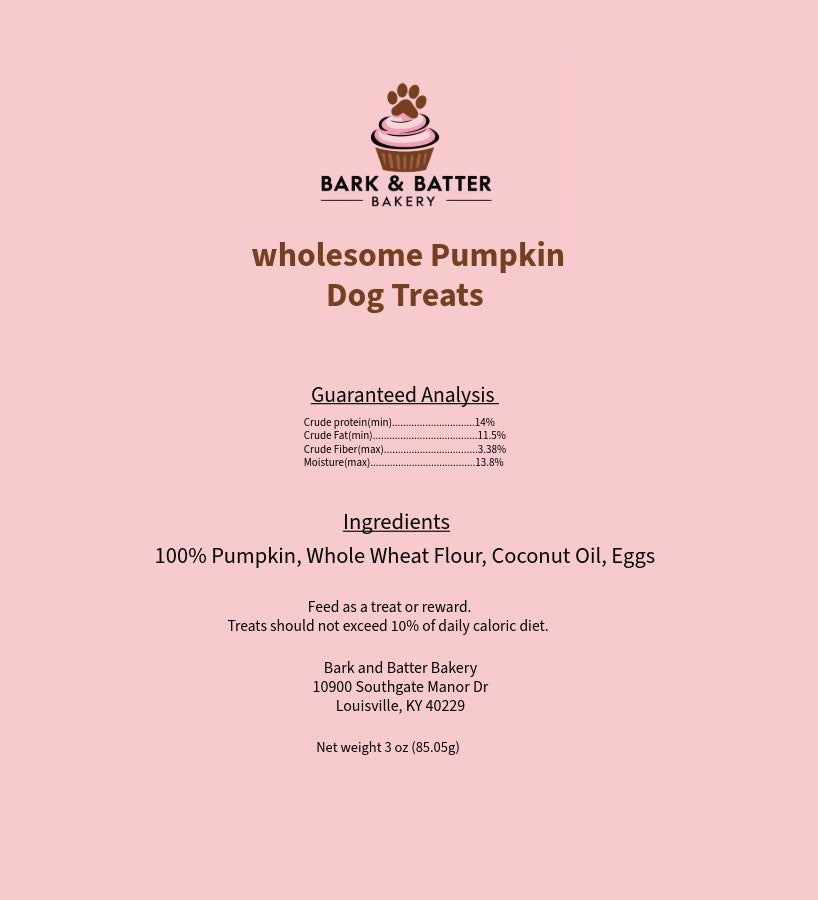 Homemade Premium Wholesome Pumpkin Dog Treats